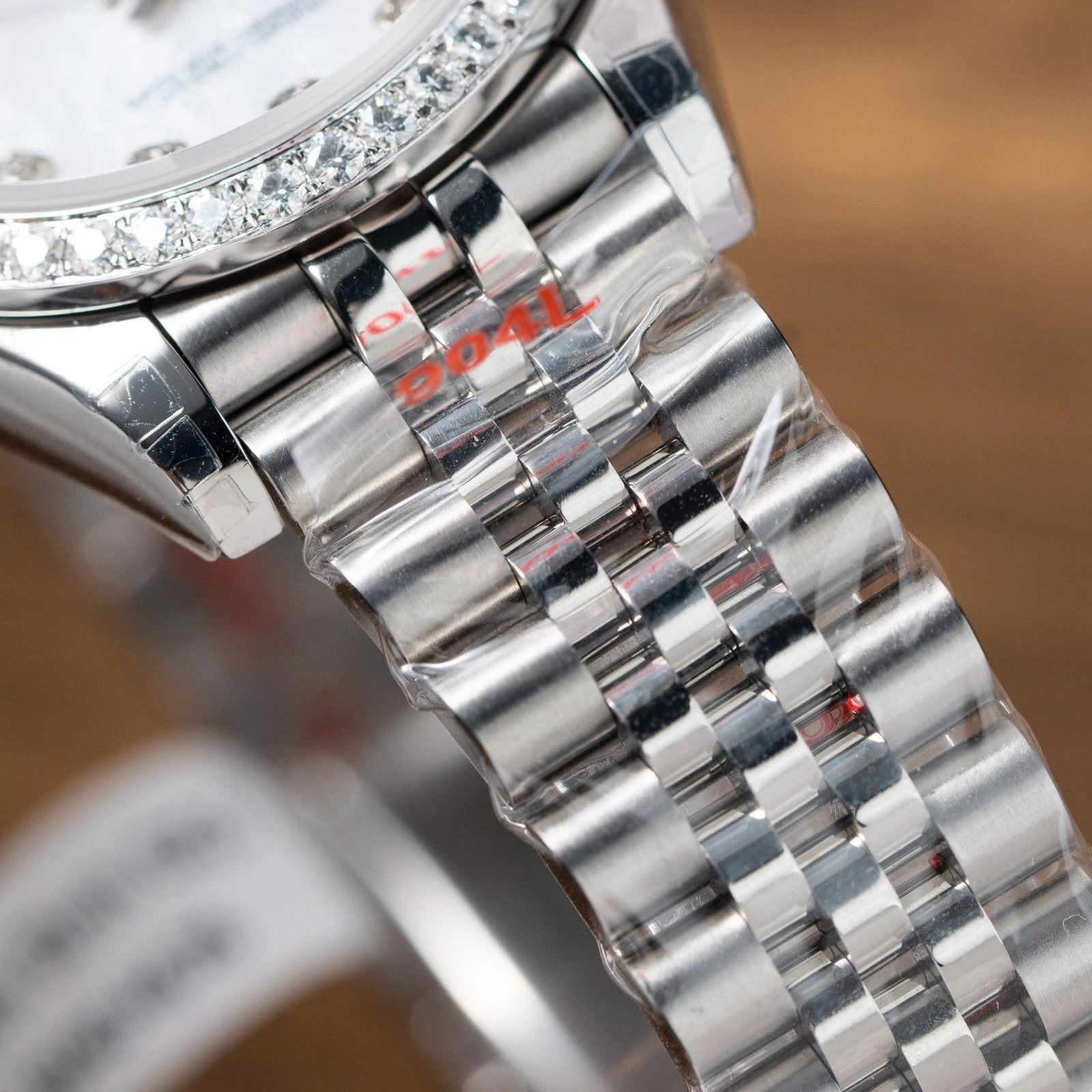 Rolex DateJust Watch Mother Of Pearl Dial With Moissanite Bezel 31mm