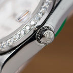 Rolex DateJust Watch Mother Of Pearl Dial With Moissanite Bezel 31mm