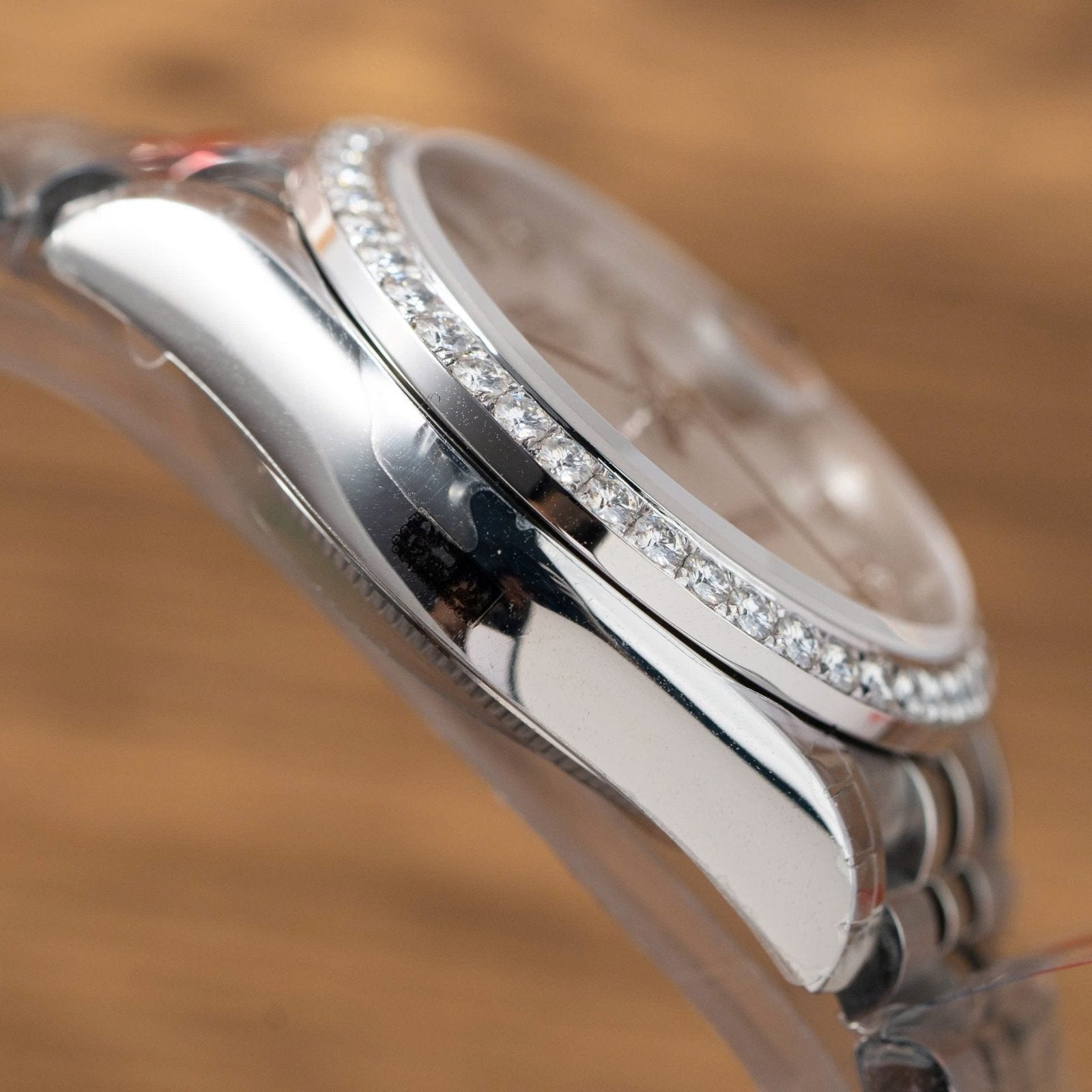 Rolex DateJust Watch Mother Of Pearl Dial With Moissanite Bezel 31mm