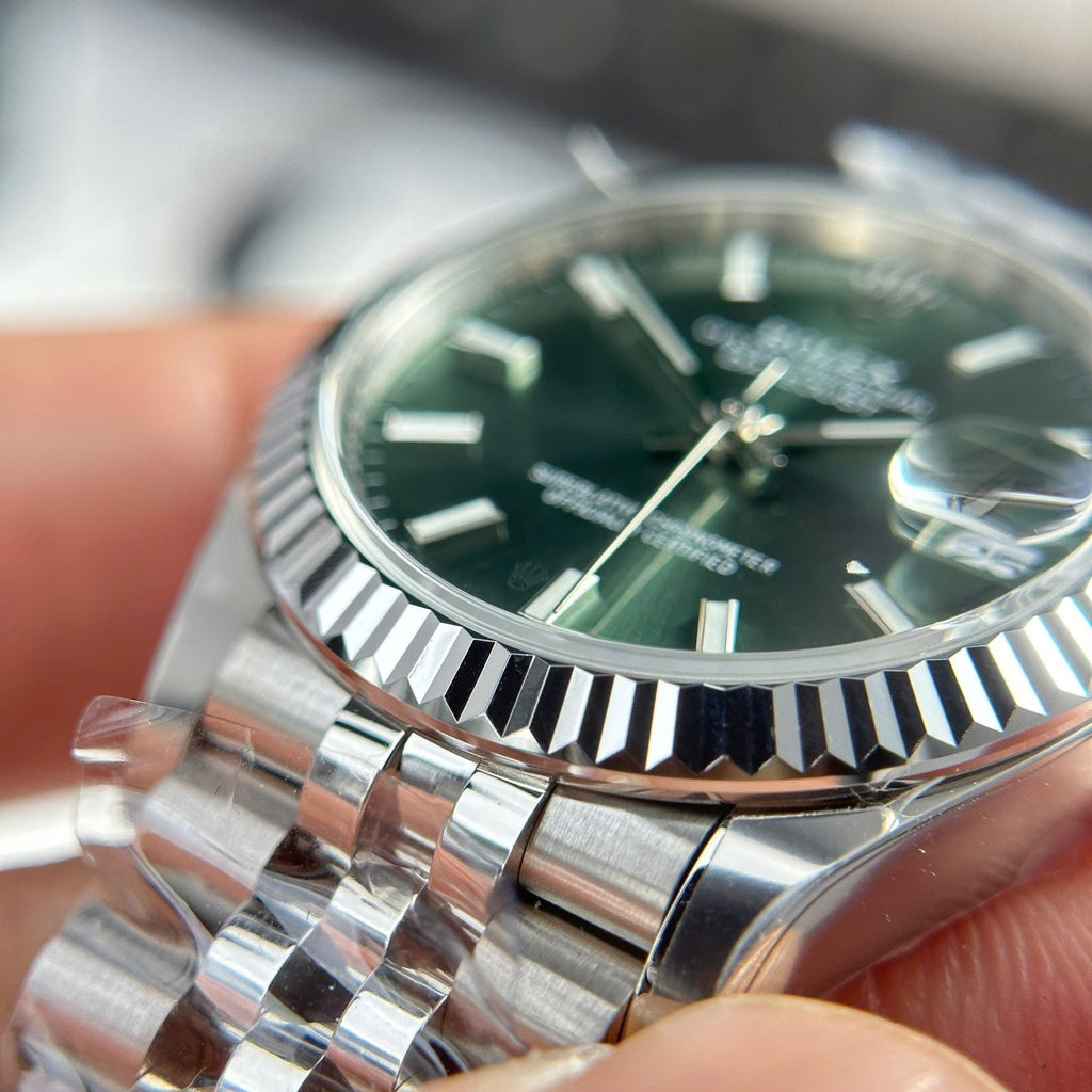 Rolex DateJust Watch Dial Green Jubilee Strap 31mm