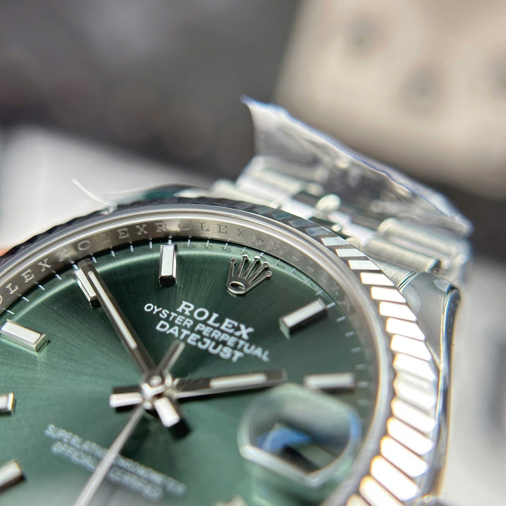 Rolex DateJust Watch Dial Green Jubilee Strap 31mm