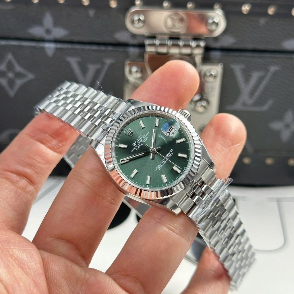 Rolex DateJust Watch Dial Green Jubilee Strap 31mm
