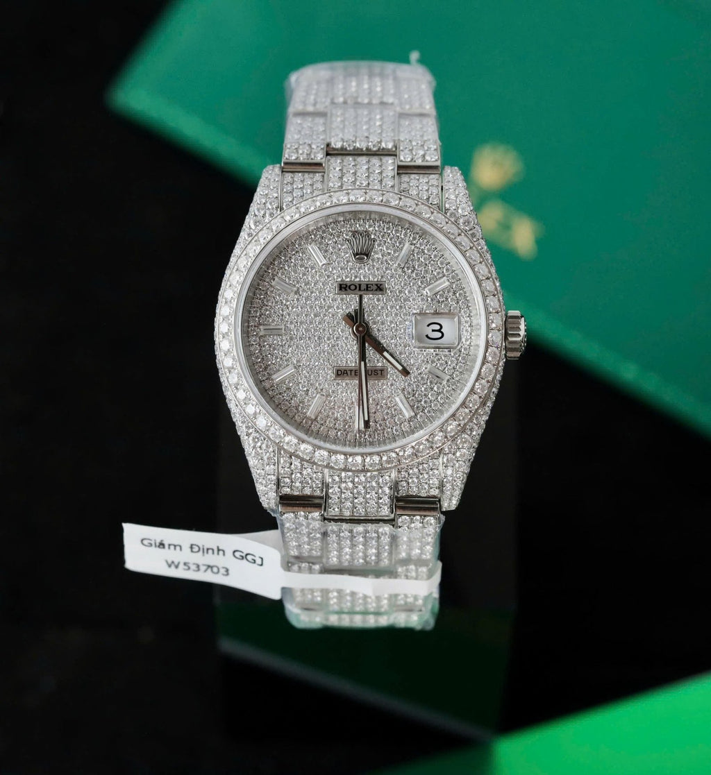Rolex DateJust Watch Diamonds Moissanite 36mm