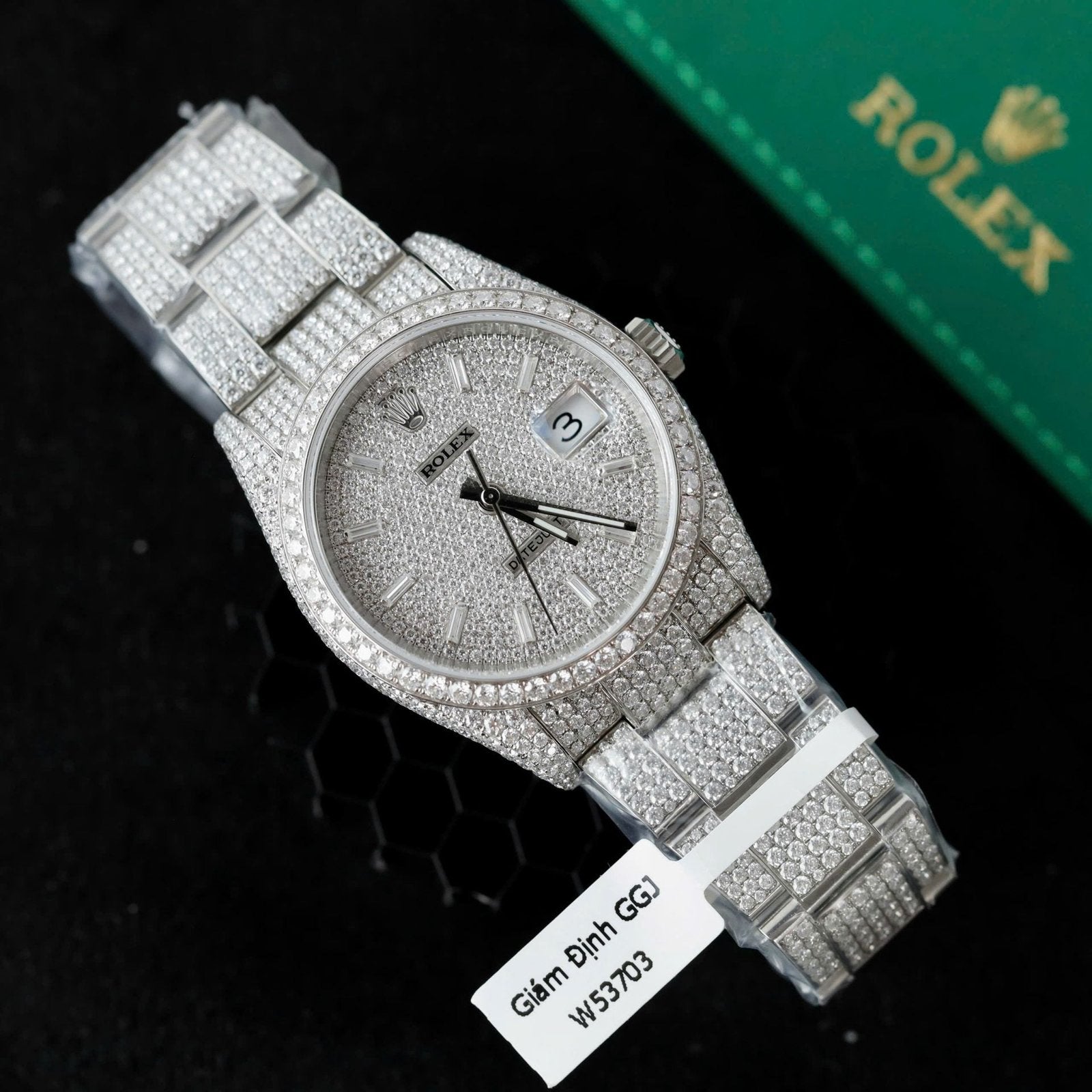 Rolex DateJust Watch Diamonds Moissanite 36mm