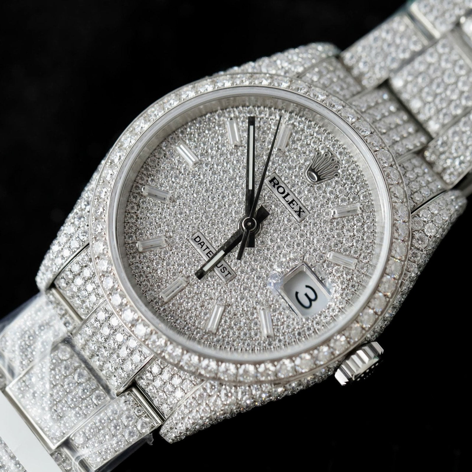 Rolex DateJust Watch Diamonds Moissanite 36mm