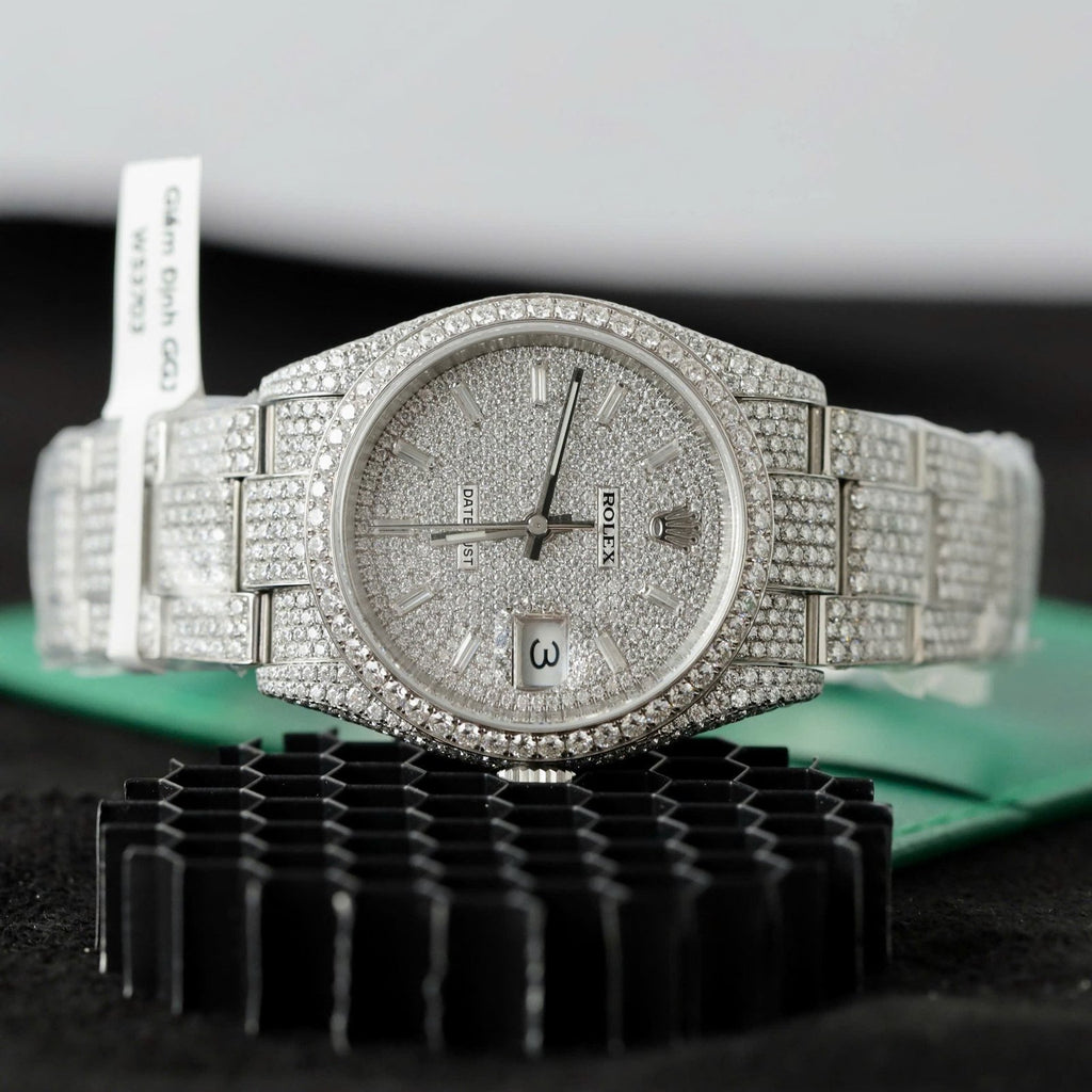 Rolex DateJust Watch Diamonds Moissanite 36mm