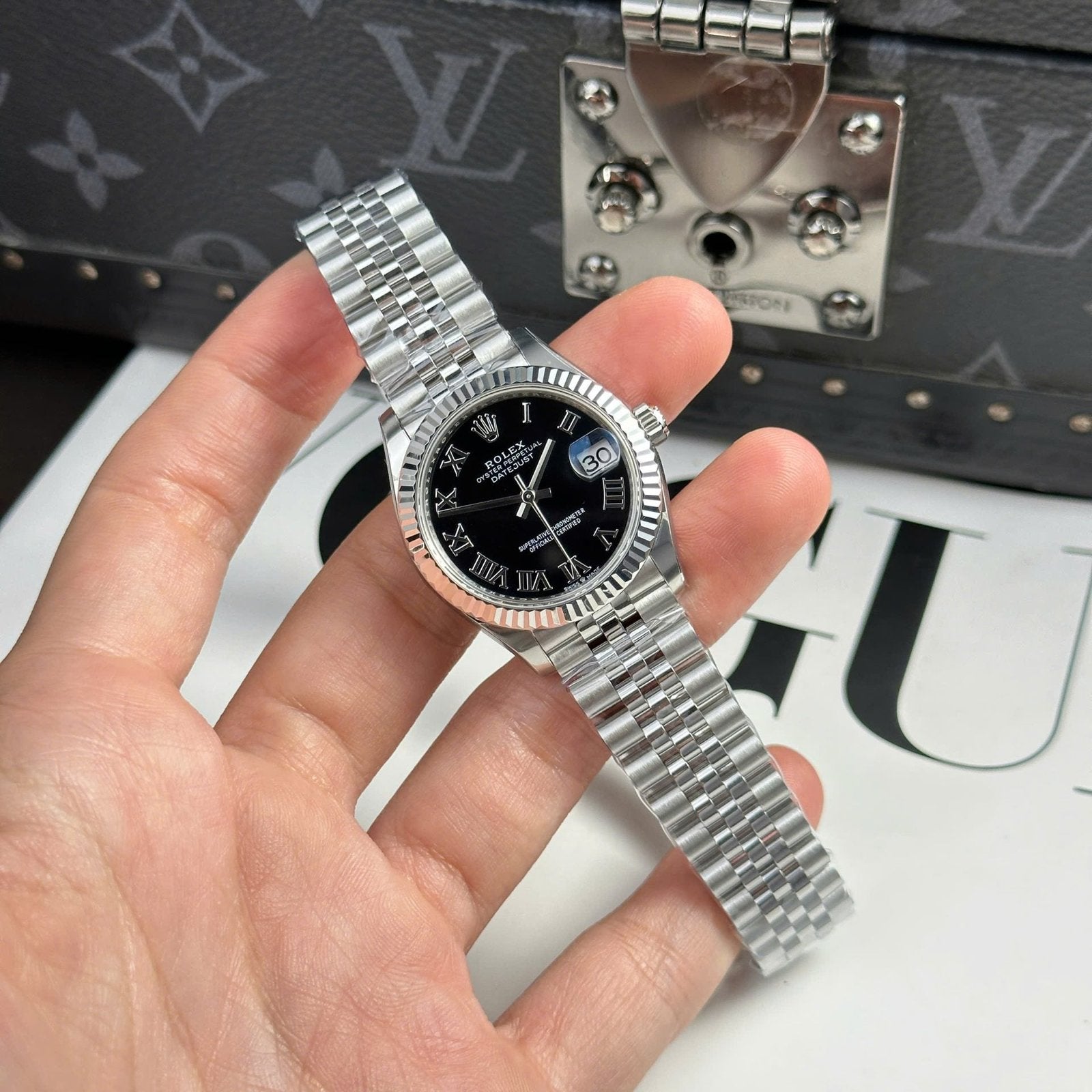 Rolex DateJust 11 Watch Dial Black Jubilee Strap 31mm