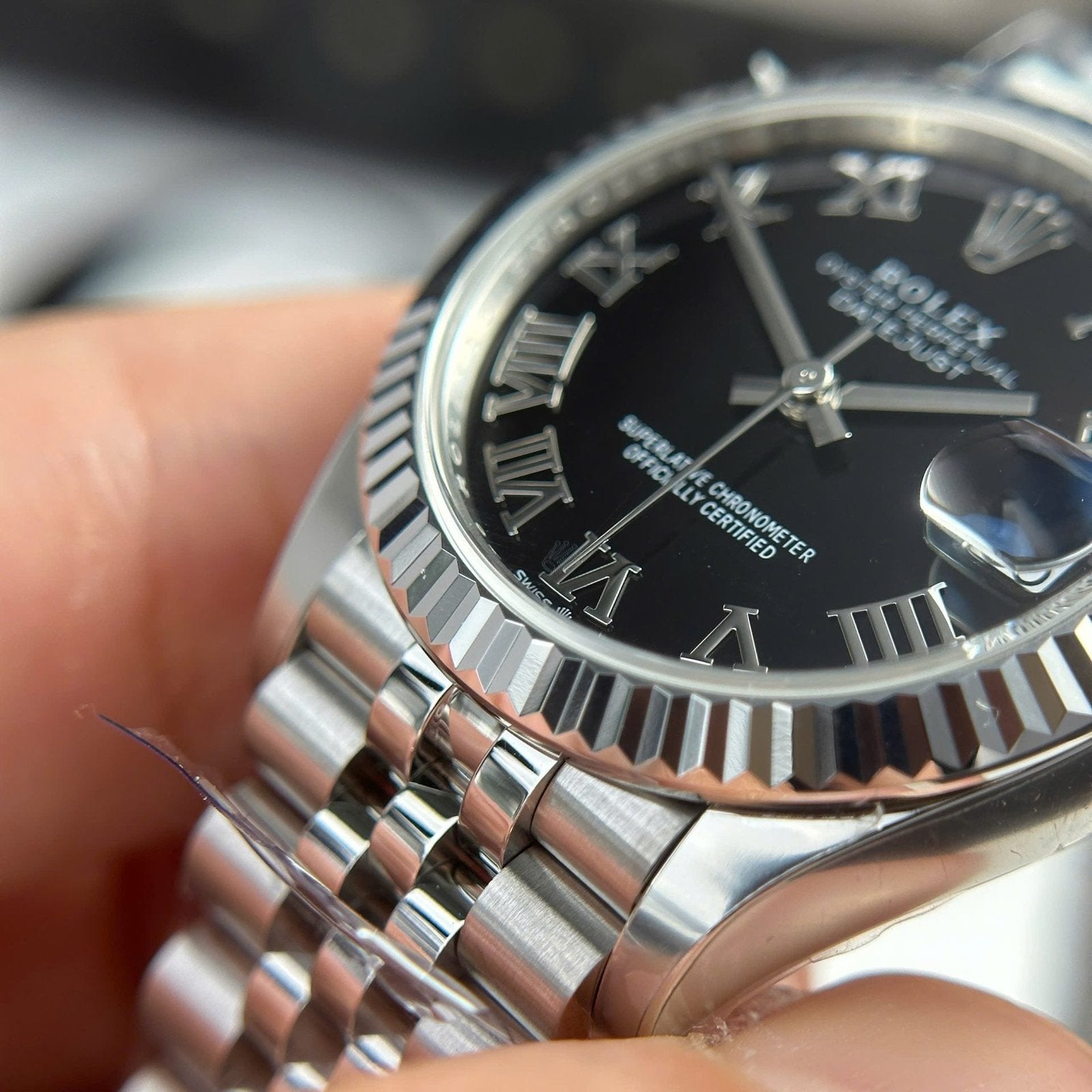 Rolex DateJust 11 Watch Dial Black Jubilee Strap 31mm