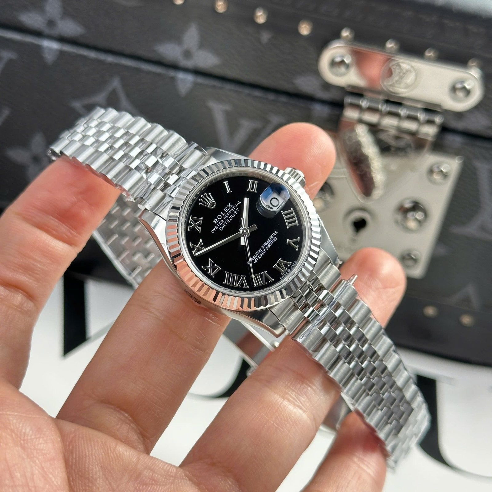 Rolex DateJust 11 Watch Dial Black Jubilee Strap 31mm