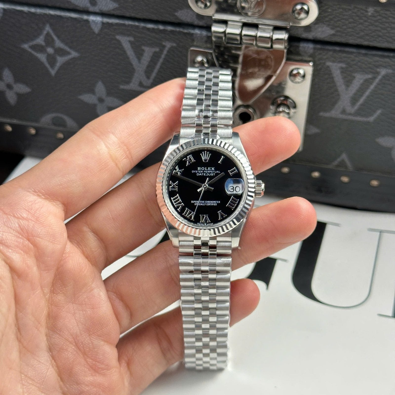 Rolex DateJust 11 Watch Dial Black Jubilee Strap 31mm