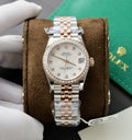 Rolex DateJust 11 Watch Dial Mother Of Pearl Moissanite Diamonds 31mm