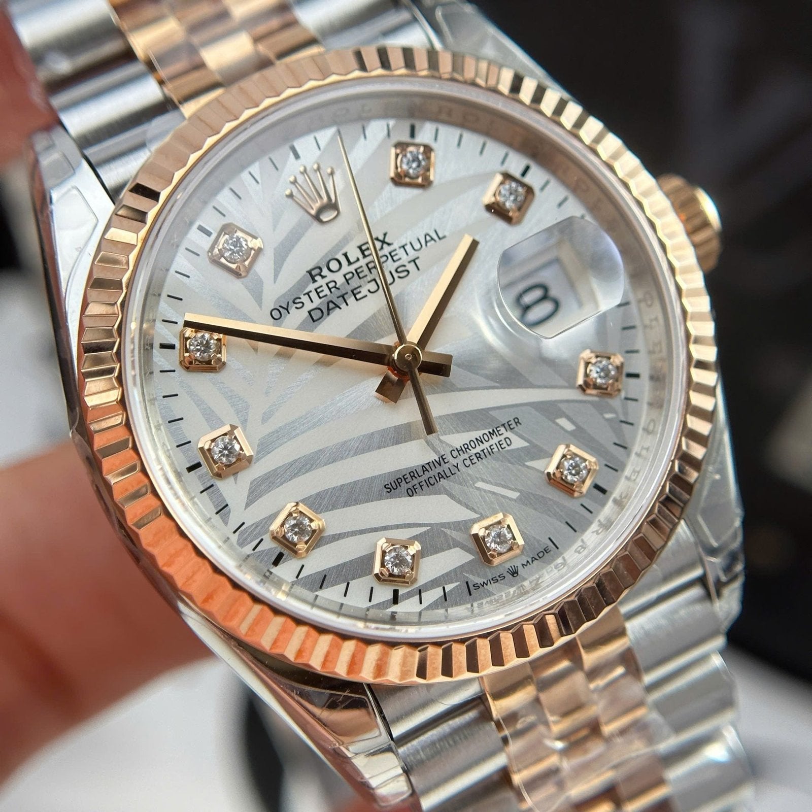 Rolex DateJust 126231 Watch Palm Dial 36mm