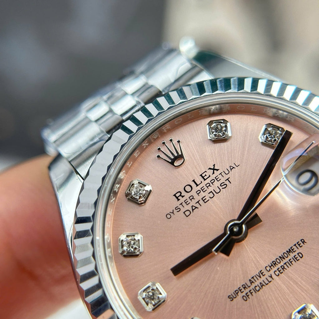 Rolex DateJust Watch Dial Pink Jubilee Strap 31mm