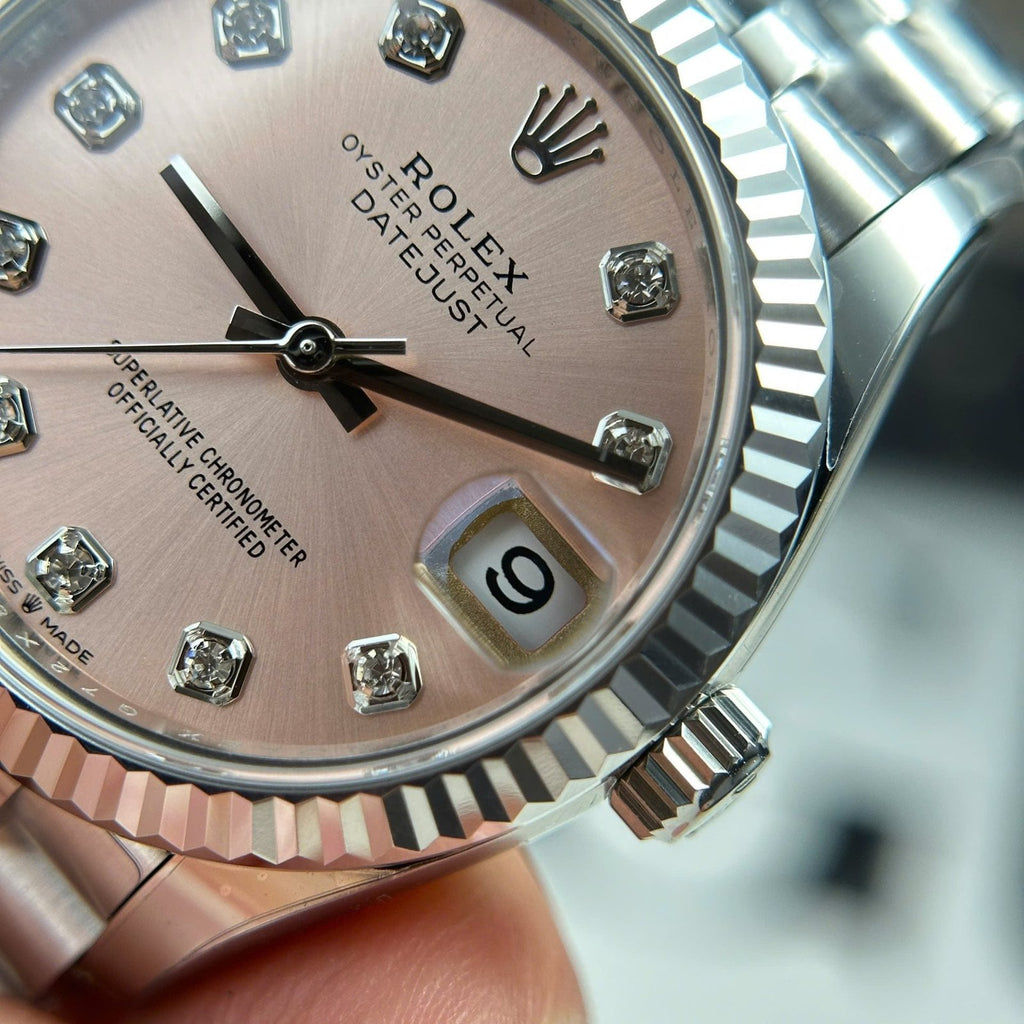 Rolex DateJust Watch Dial Pink Jubilee Strap 31mm