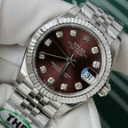 Rolex DateJust 11 Watch Wine Dial Jubilee Strap 31mm