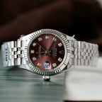 Rolex DateJust 11 Watch Wine Dial Jubilee Strap 31mm