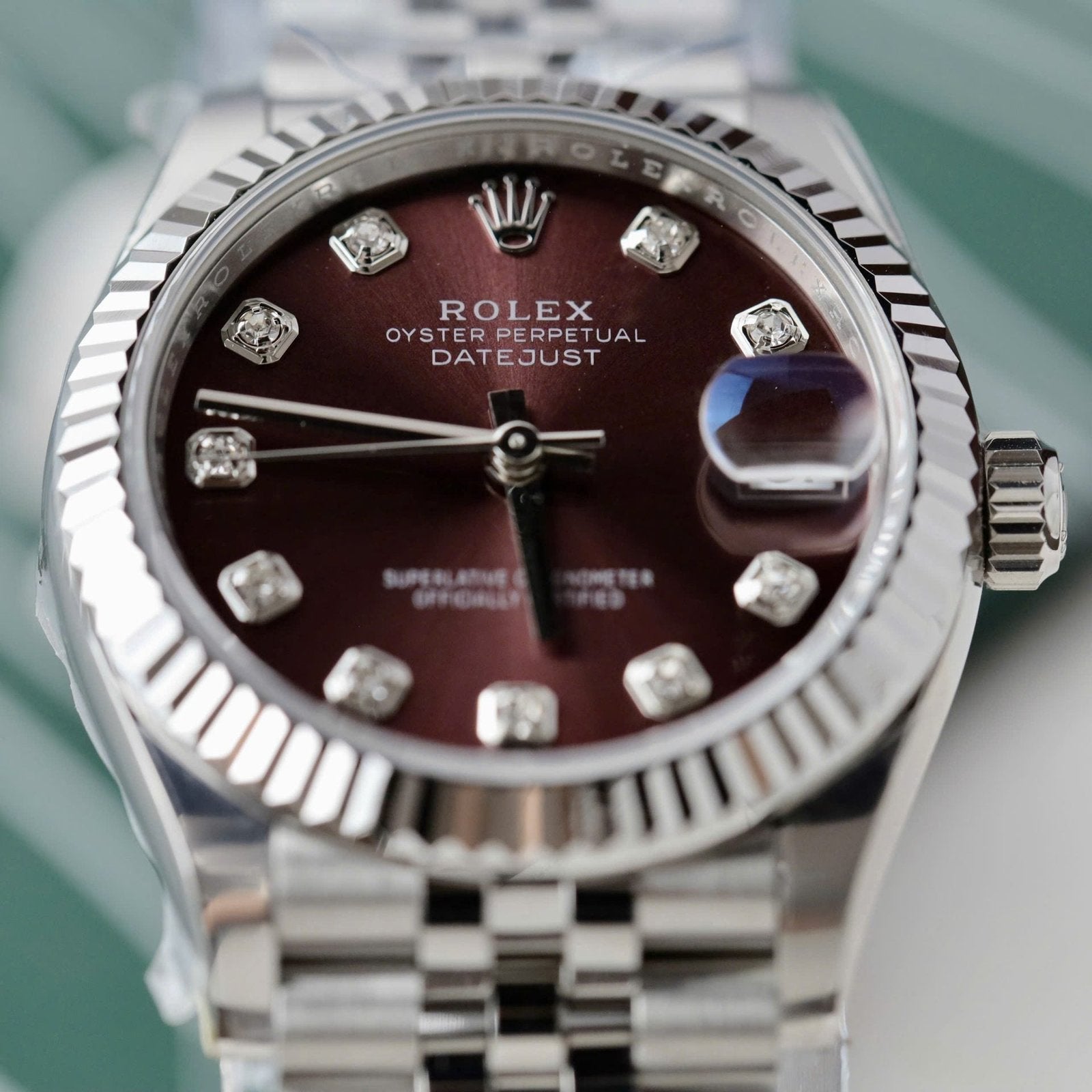 Rolex DateJust 11 Watch Wine Dial Jubilee Strap 31mm