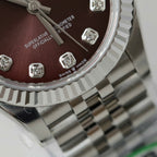Rolex DateJust 11 Watch Wine Dial Jubilee Strap 31mm