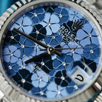 Rolex DateJust Watch Women Blue Flower Dial 31mm
