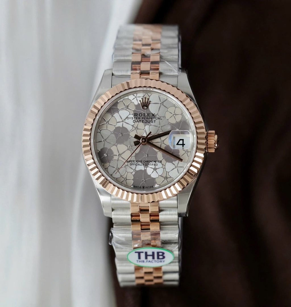 Rolex DateJust Watch Women Flower Dial Jubilee Strap 31mm