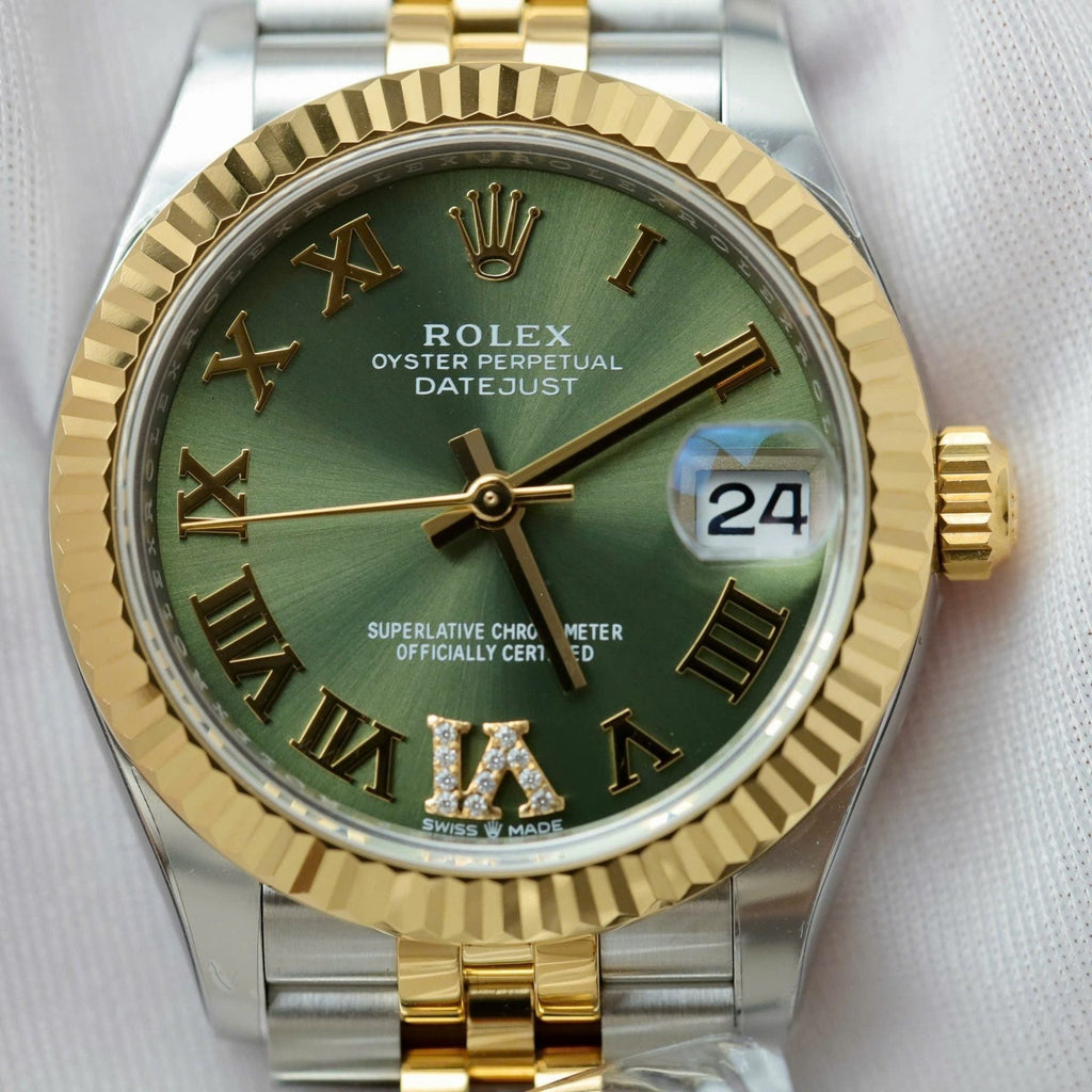 Rolex DateJust Watch Green Dial Jubilee Strap 31mm