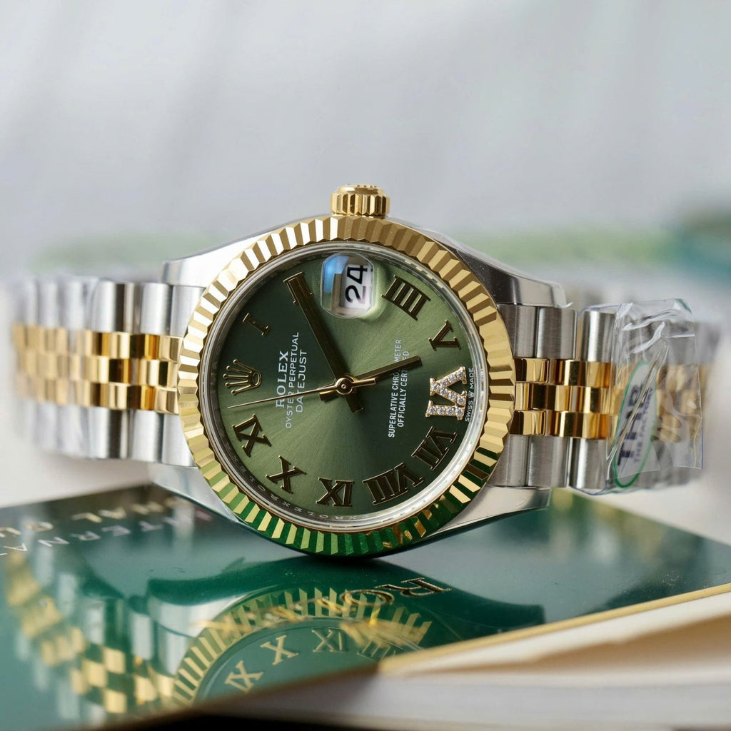 Rolex DateJust Watch Green Dial Jubilee Strap 31mm