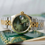 Rolex DateJust Watch Green Dial Jubilee Strap 31mm