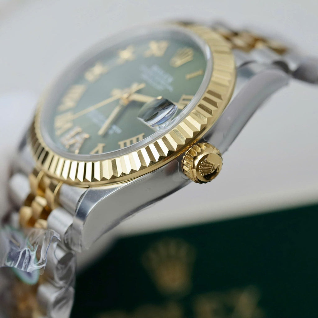Rolex DateJust Watch Green Dial Jubilee Strap 31mm