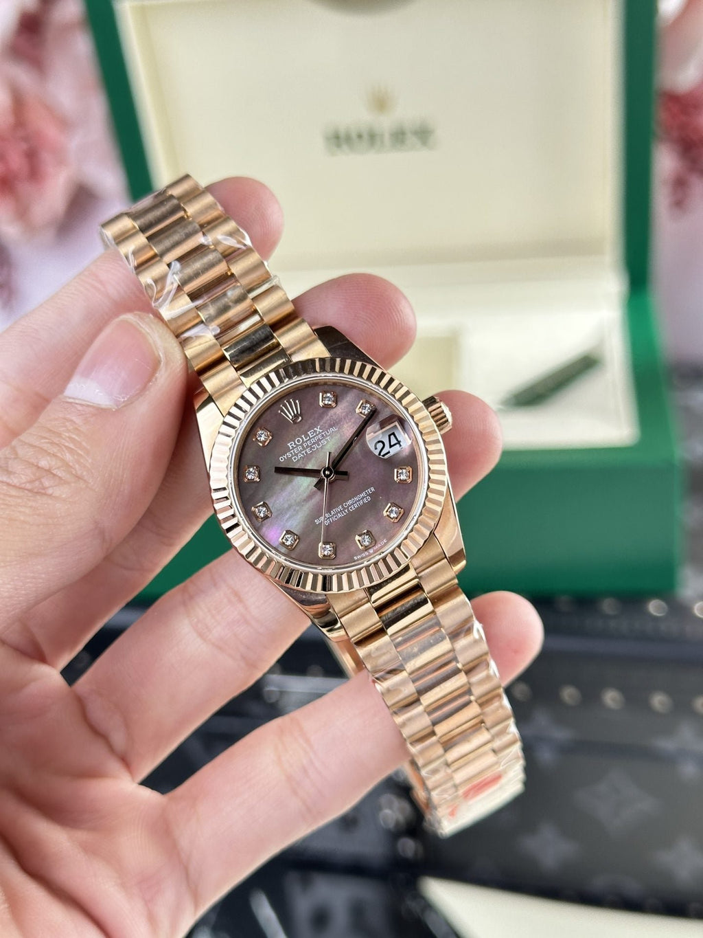 Rolex Watch Date Just Rose Gold 178275 Mother Of Pearl Dial 31mm