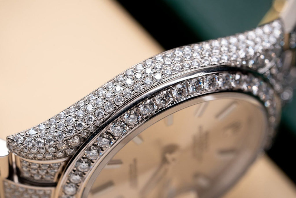 Rolex Date just 126334 Watch With Full Diamond Moissanite 41mm