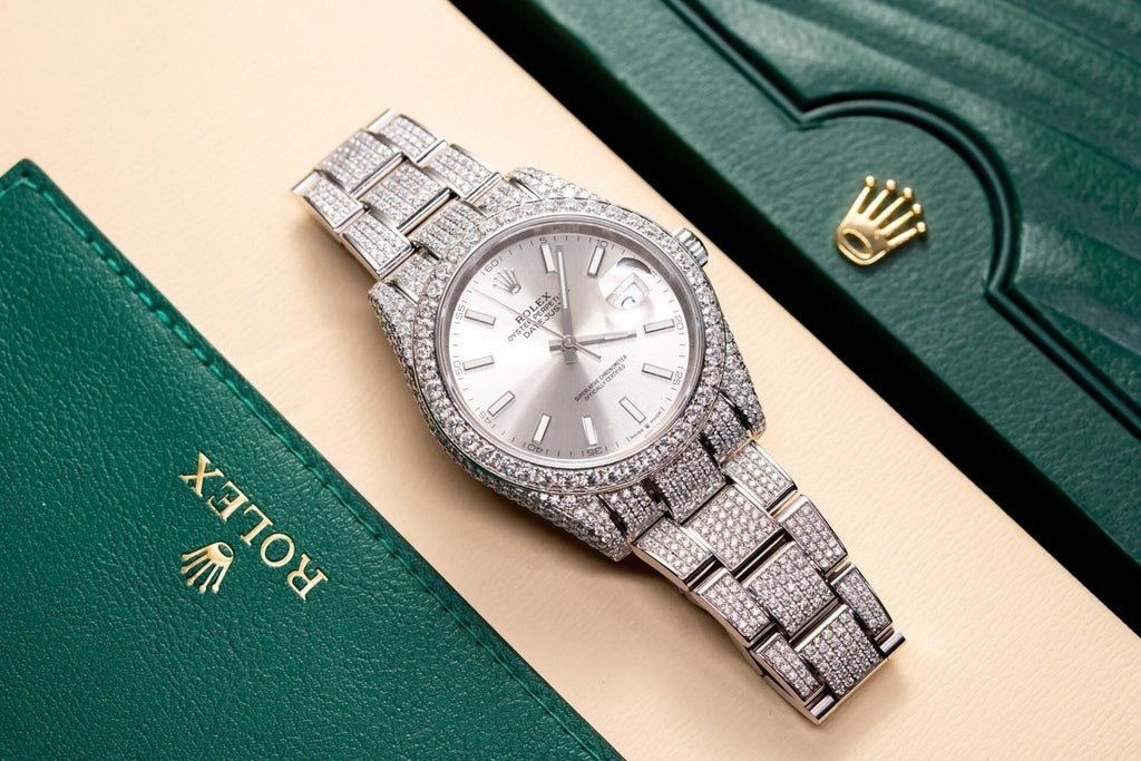 Rolex Date just 126334 Watch With Full Diamond Moissanite 41mm