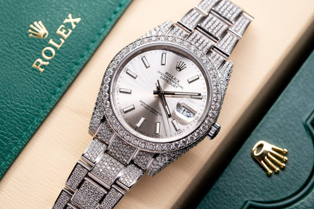 Rolex Date just 126334 Watch With Full Diamond Moissanite 41mm