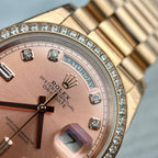 Rolex Watch Day-Date Pink Dial President Strap 31mm