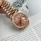 Rolex Watch Day-Date Pink Dial President Strap 31mm