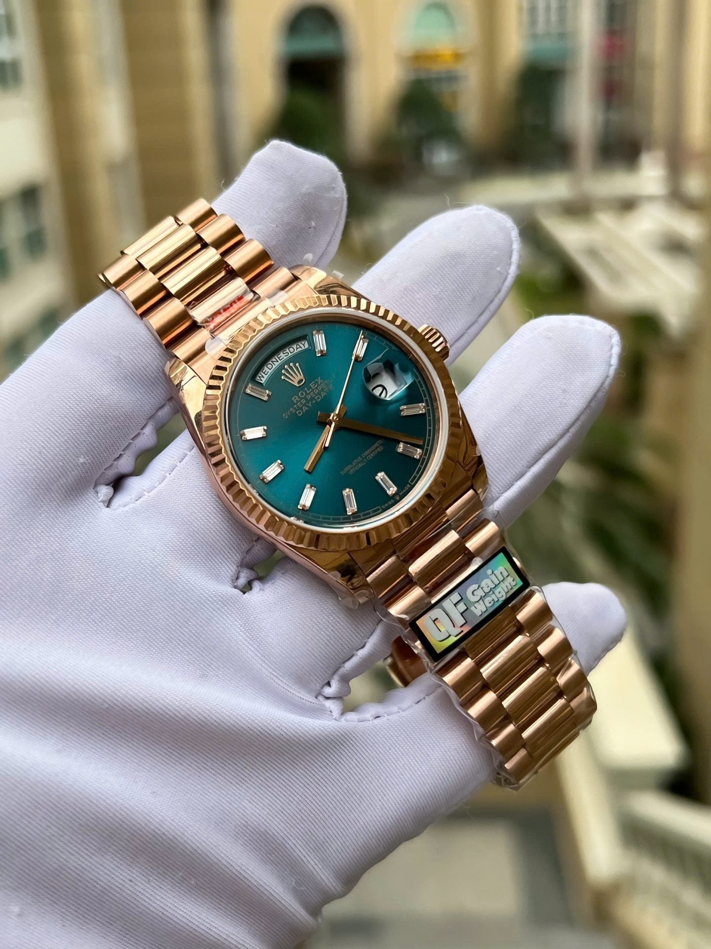Rolex Day-Date 128235 Watch Dial Diamonds Moissanite 36mm