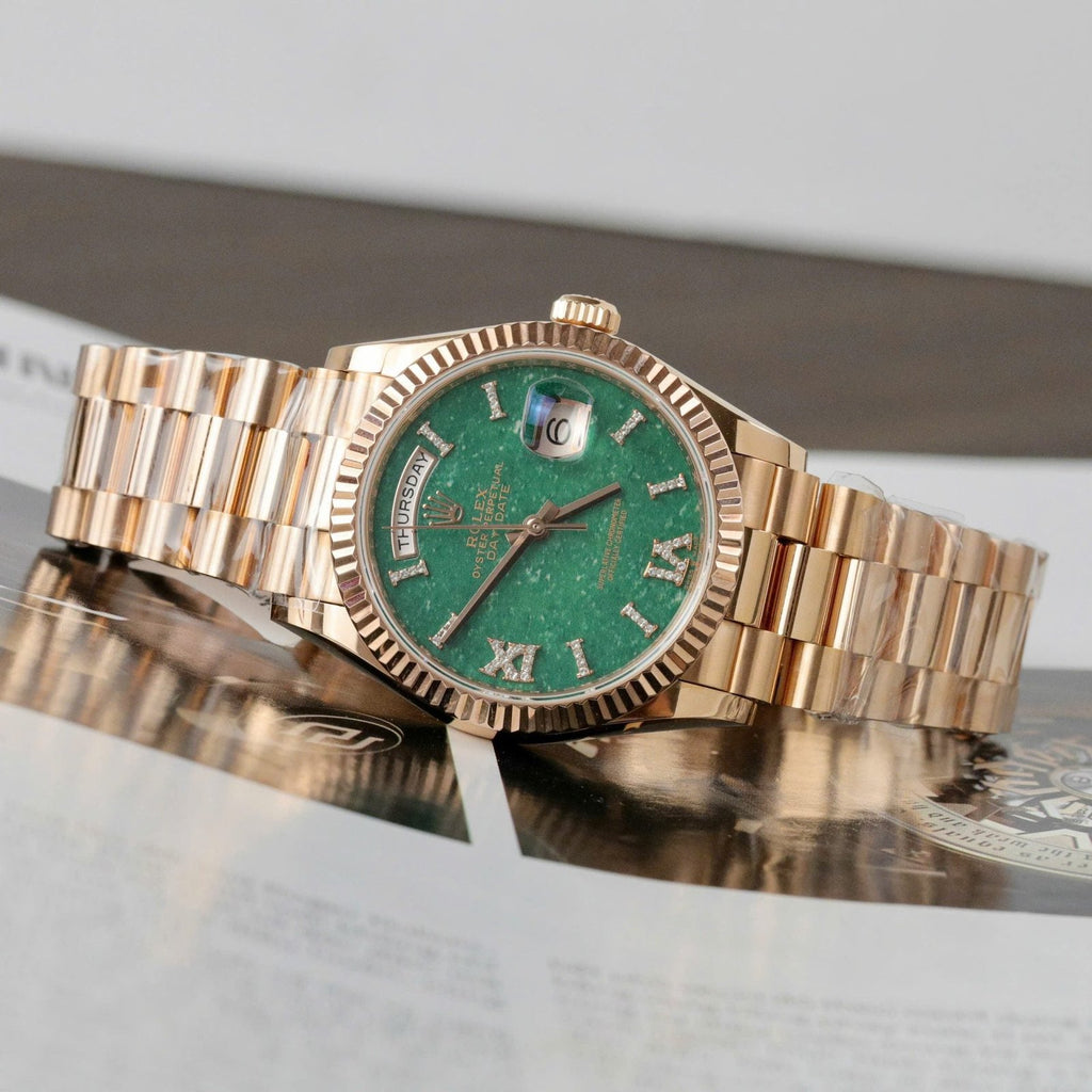 Rolex Day-Date 128235 Dial Aventurine Watch Gold Wrapped 36mm
