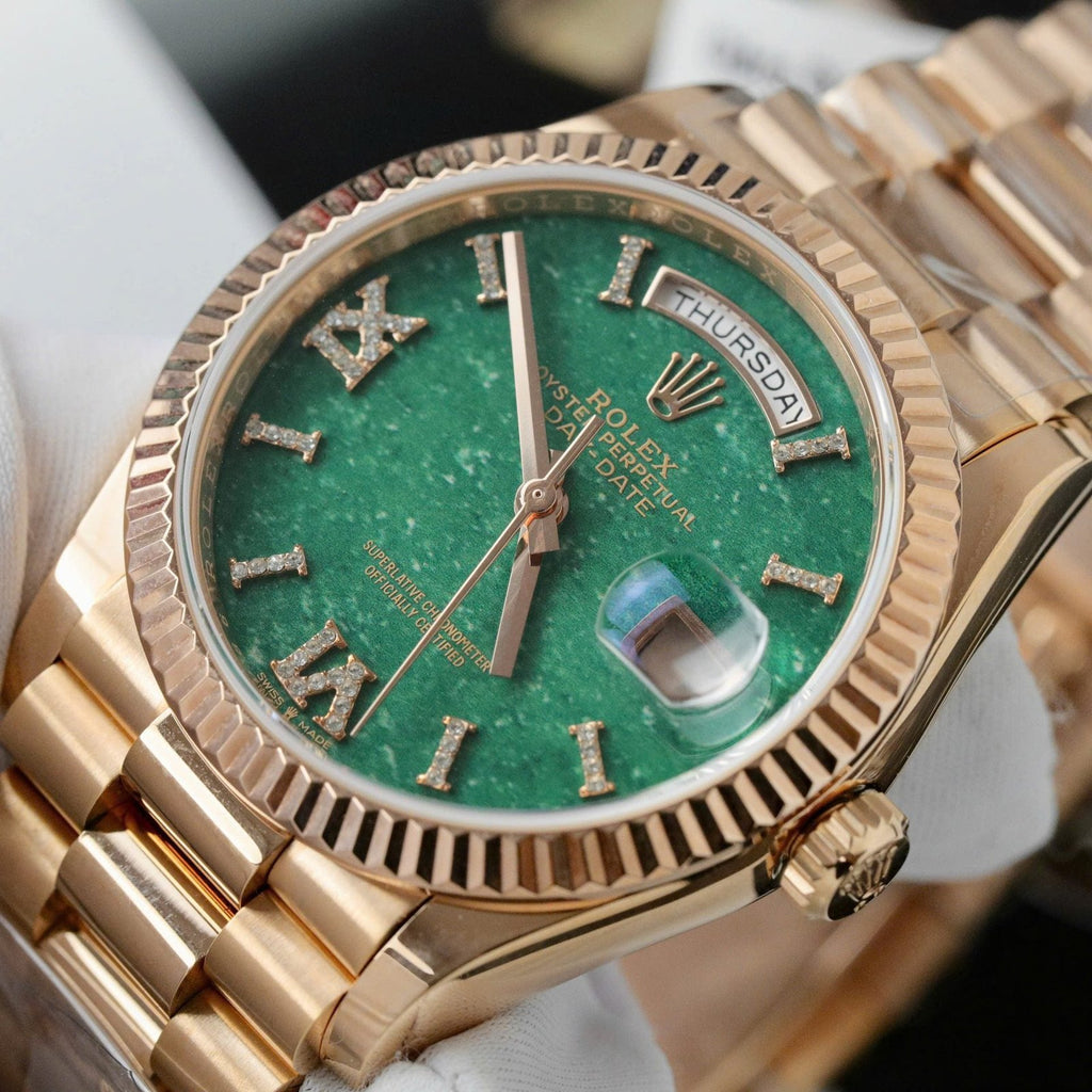 Rolex Day-Date 128235 Dial Aventurine Watch Gold Wrapped 36mm