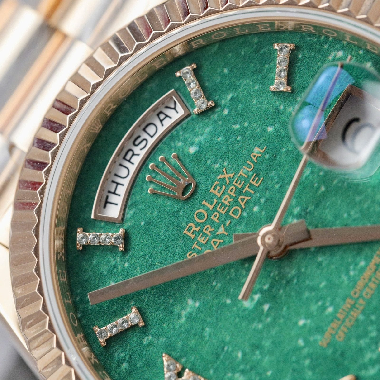 Rolex Day-Date 128235 Dial Aventurine Watch Gold Wrapped 36mm