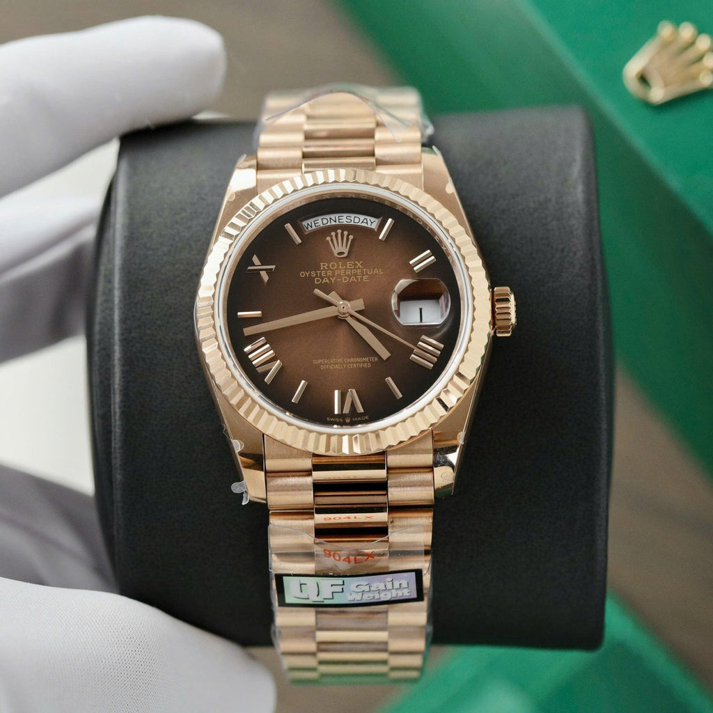 Rolex Day-Date 128235 Watch Dial Chocolate 36mm