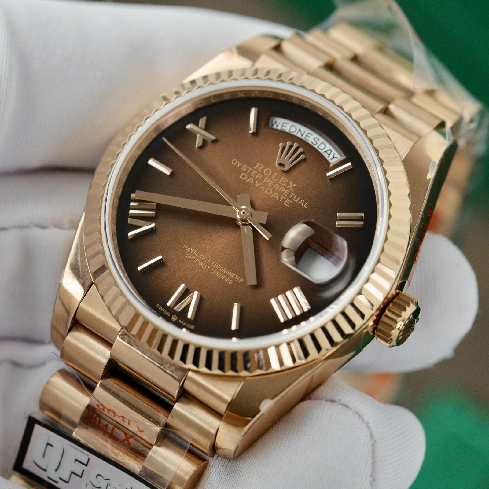 Rolex Day-Date 128235 Watch Dial Chocolate 36mm