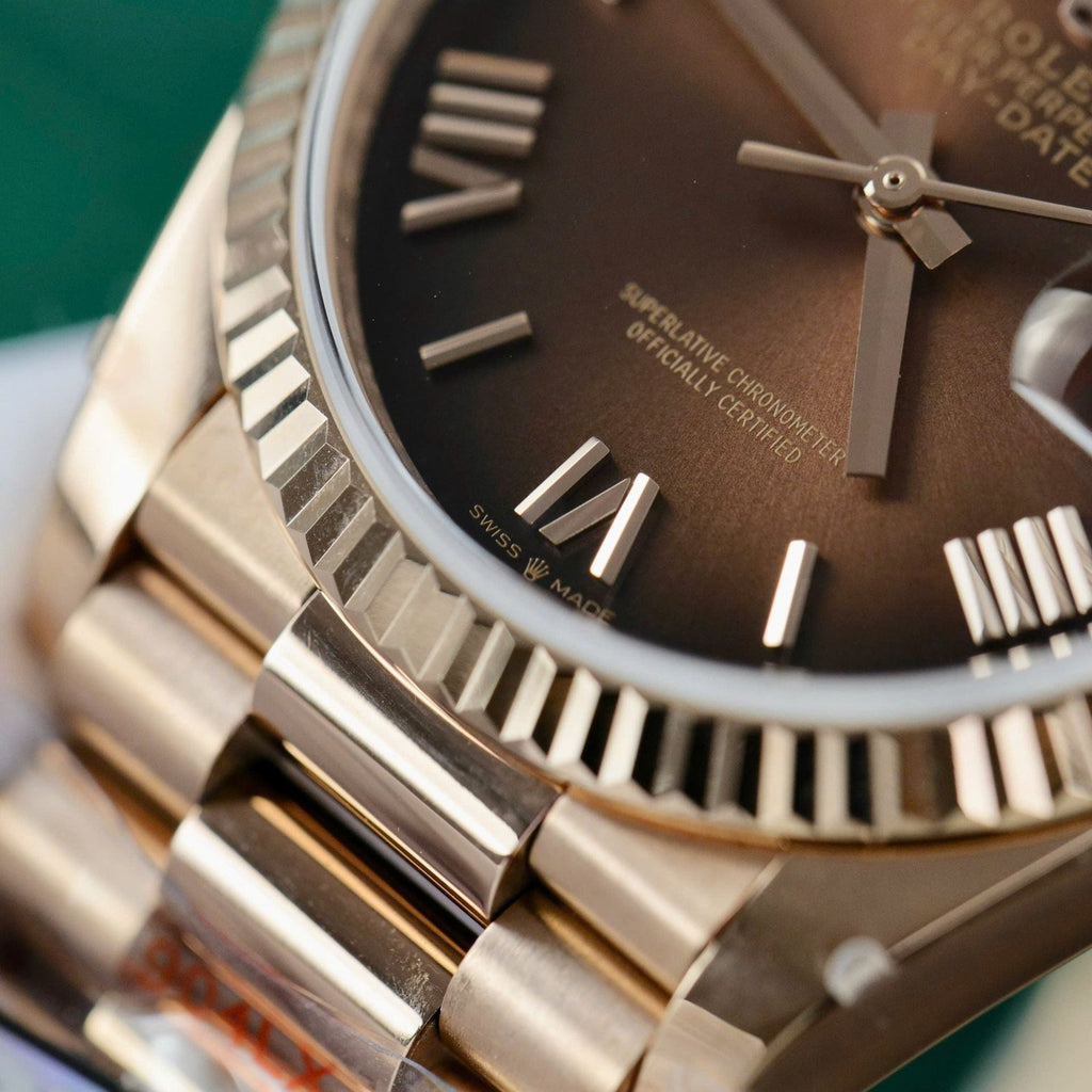Rolex Day-Date 128235 Watch Dial Chocolate 36mm
