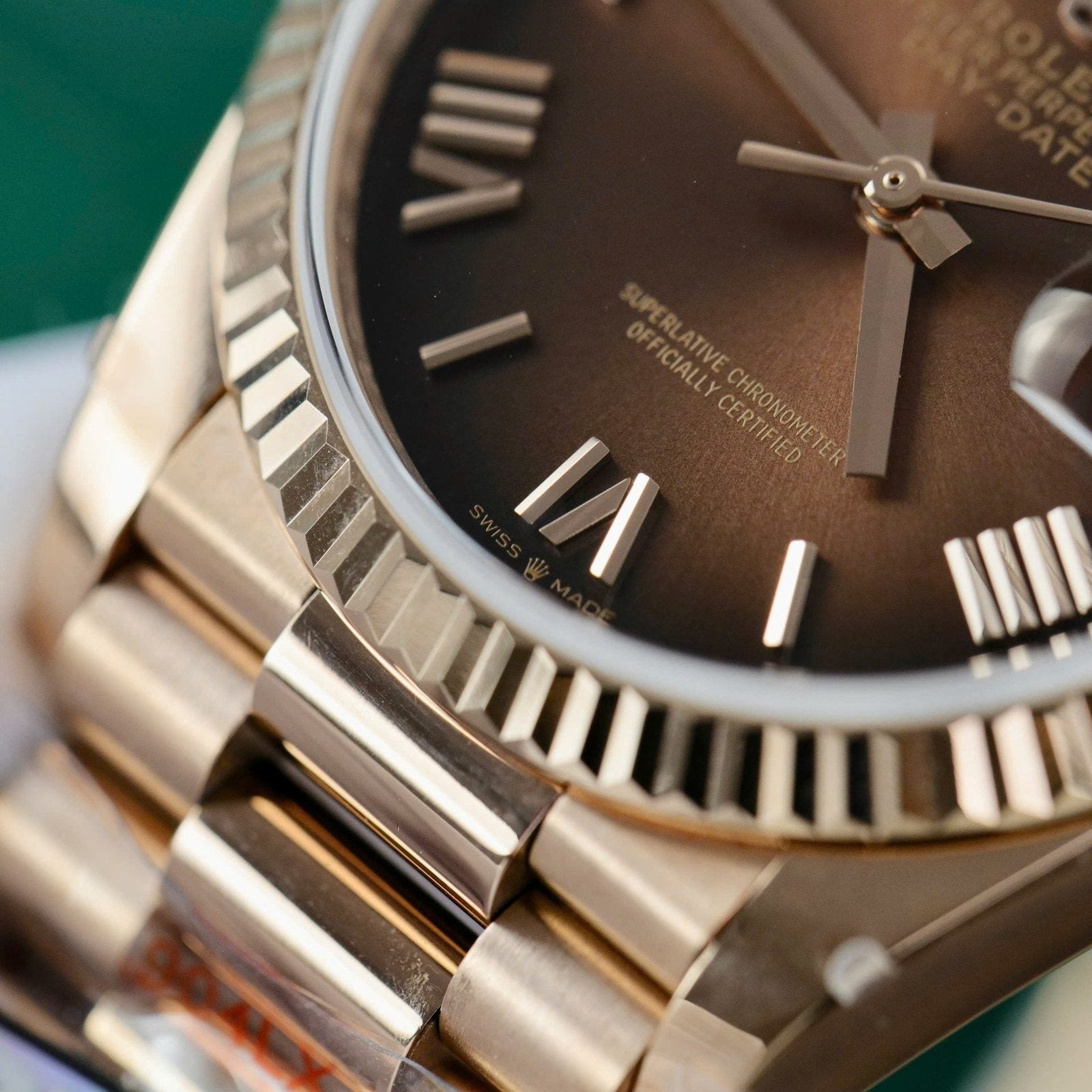 Rolex Day-Date 128235 Watch Dial Chocolate 36mm