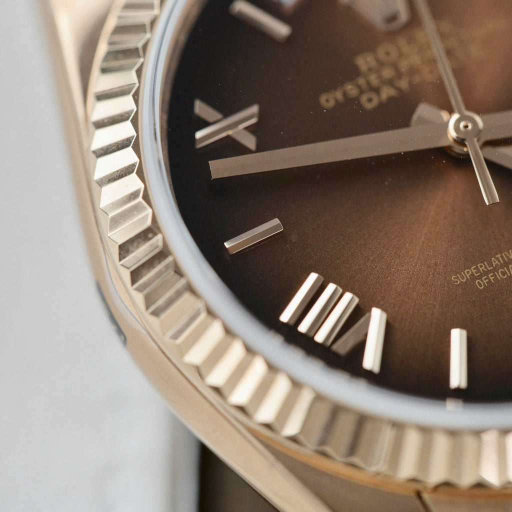 Rolex Day-Date 128235 Watch Dial Chocolate 36mm
