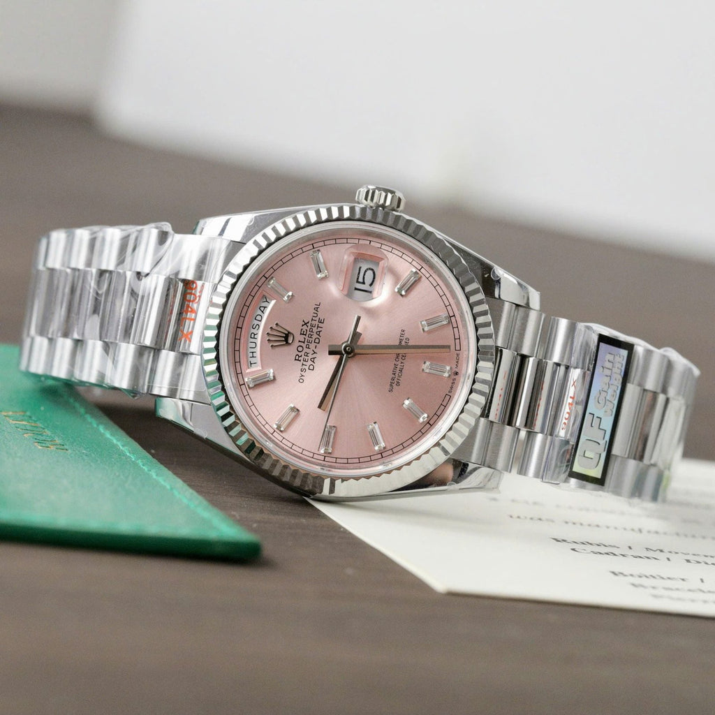 Rolex Day-Date 128236 Pink Dial Watch 36mm
