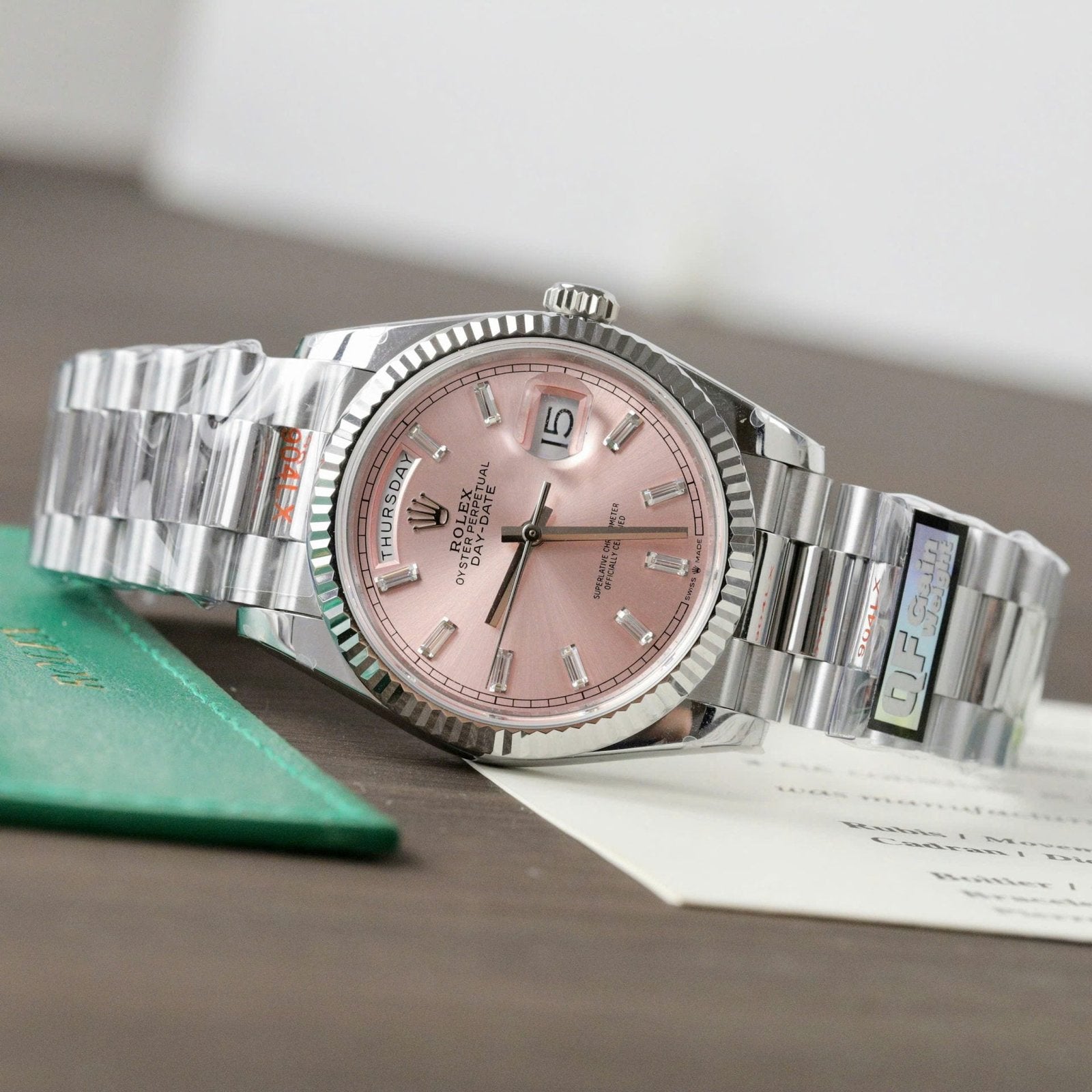 Rolex Day-Date 128236 Pink Dial Watch 36mm