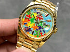 Rolex Day-Date 128238 Puzzle Emoji Jigsaw Motif Dial Watch 36mm
