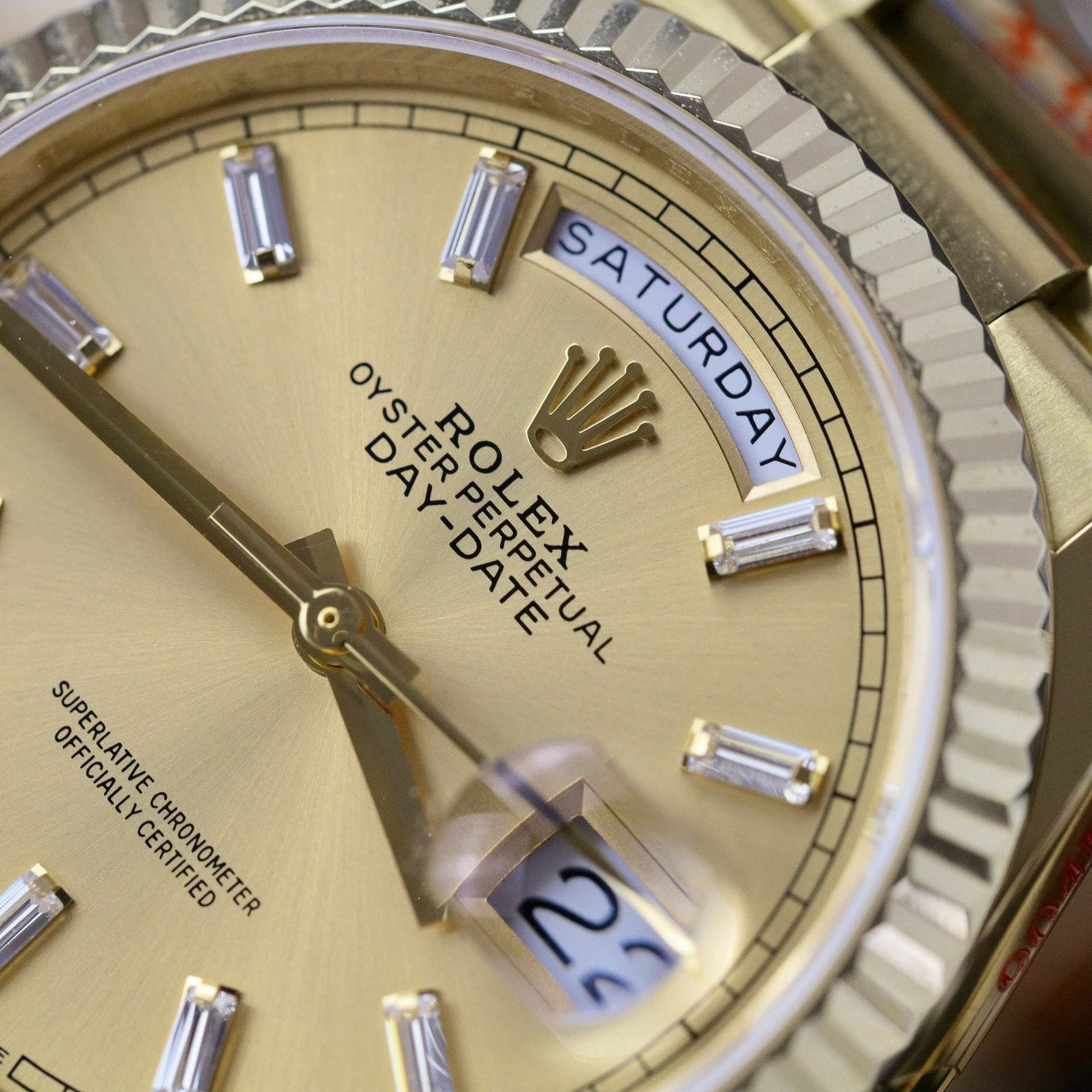 Rolex Day-Date 128238 Watch Yellow Dial 36mm