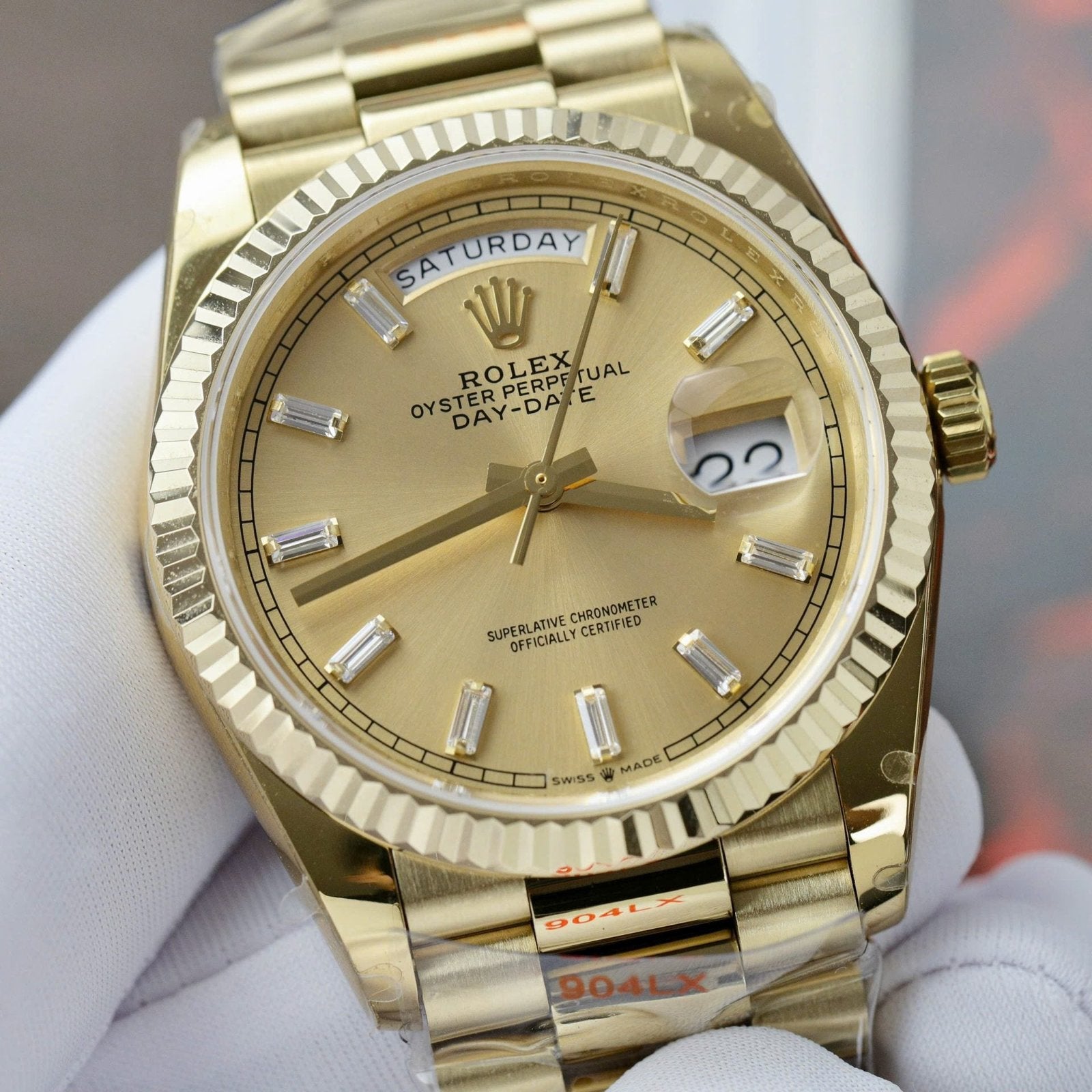 Rolex Day-Date 128238 Watch Yellow Dial 36mm