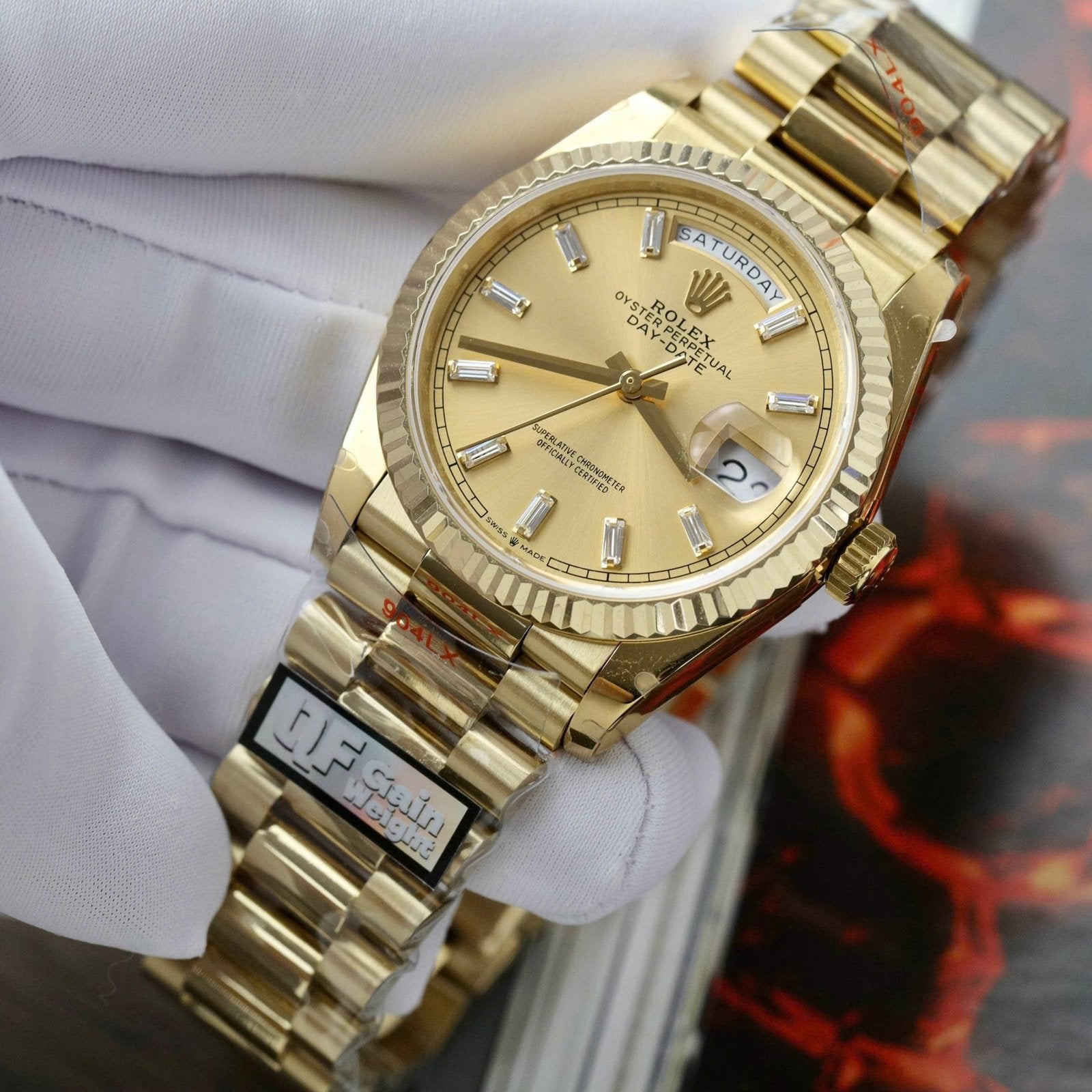 Rolex Day-Date 128238 Watch Yellow Dial 36mm