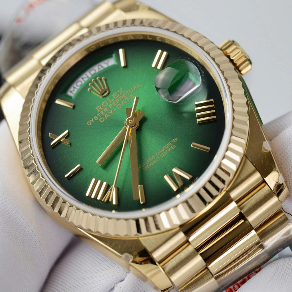 Rolex Day-Date 128238 Watch Green Ombre Dial 36mm